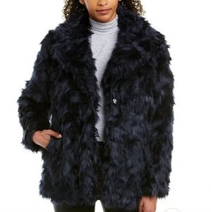 Vince Camuto Womens Shaggy Coat